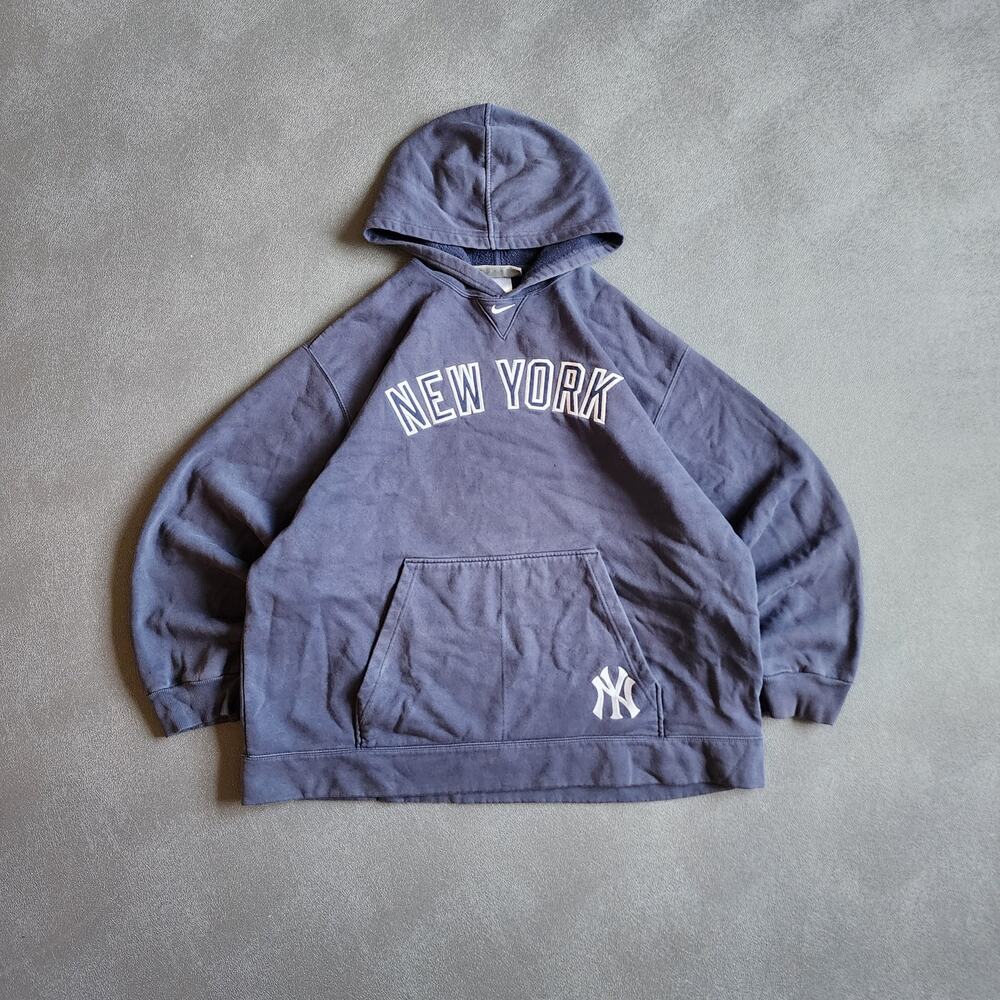 Vintage New York Yankees Nike Center Swoosh Navy Pullover Hoodie XXL